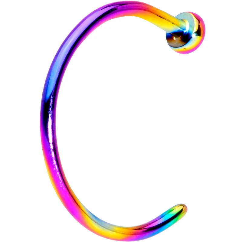 Fashion-Forward Nose Rings -20 Gauge 5/16 Rainbow PVD Implant Grade Titanium Disc Nose Hoop Fashion-Forward Nose Rings -20 Gauge 5/16 Rainbow PVD Implant Grade Titanium Disc Nose Hoop