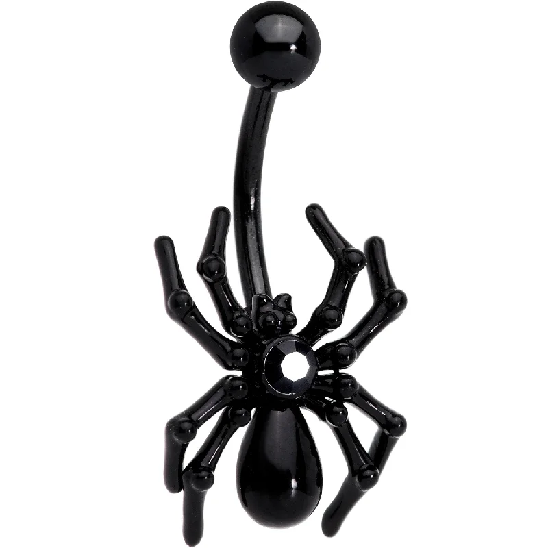 Stylish Belly Rings for Active Lifestyles -Black Halloween Creepy Crawly Spider Belly Ring Stylish Belly Rings for Active Lifestyles -Black Halloween Creepy Crawly Spider Belly Ring