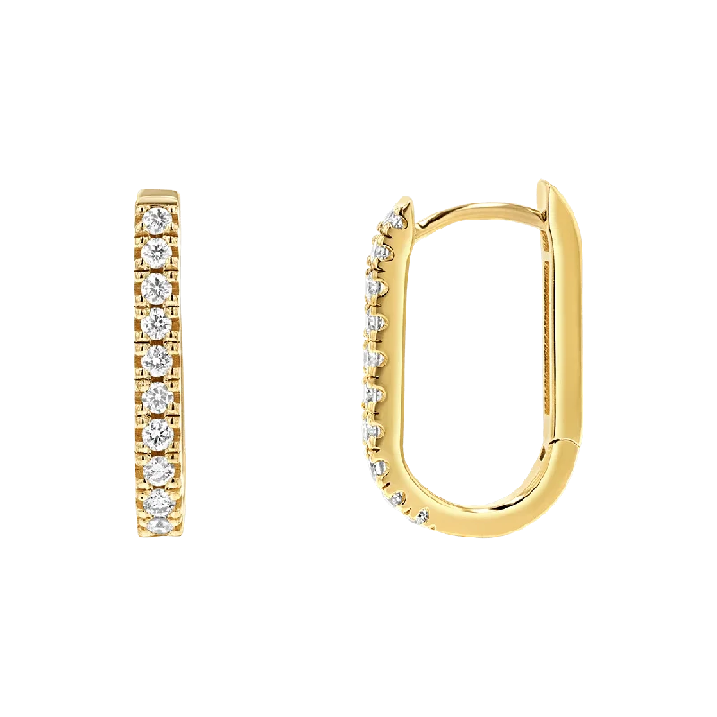 Women's Earrings – Elegant Designs for Every Personality--Diamond U-Pave Paper Clip Huggie Earrings Women's Earrings – Elegant Designs for Every Personality--Diamond U-Pave Paper Clip Huggie Earrings
