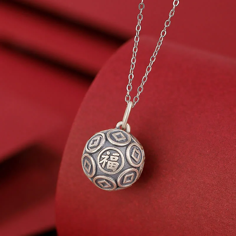 Shop Classic Women's Necklaces & Pendants with a Modern Twist-Buddha Stones 990 Sterling Silver Fu Character Copper Coin Luck Fortune Chain Necklace Pendant Shop Classic Women's Necklaces & Pendants with a Modern Twist-Buddha Stones 990 Sterling Silver Fu Character Copper Coin Luck Fortune Chain Necklace Pendant