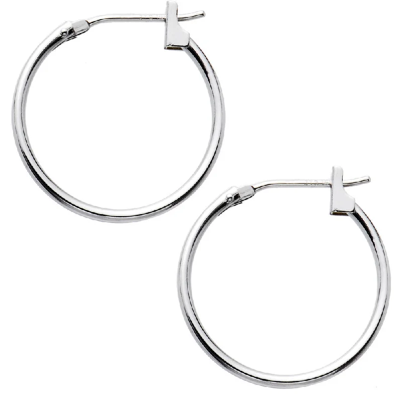 Women's Earrings – Elegant Designs for Every Personality--14KT White Gold 1.5mm 11/16 Inch Hoop Earrings Women's Earrings – Elegant Designs for Every Personality--14KT White Gold 1.5mm 11/16 Inch Hoop Earrings