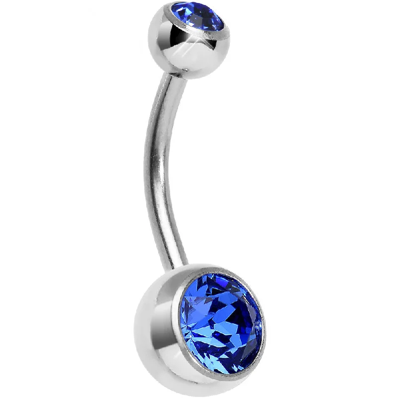 Comfortable Belly Rings for Trendy Fashion -Blue Sky Double Gem Titanium Belly Ring 1/2 Comfortable Belly Rings for Trendy Fashion -Blue Sky Double Gem Titanium Belly Ring 1/2