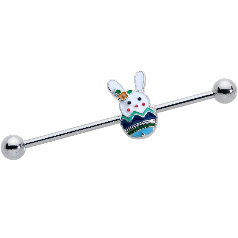 Women's Earrings – Elegant Designs for Every Personality--14 Gauge Easter Egg Bunny Industrial Barbell 38mm Women's Earrings – Elegant Designs for Every Personality--14 Gauge Easter Egg Bunny Industrial Barbell 38mm