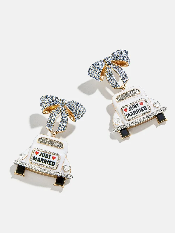 Women's Earrings – Elegant Designs for Every Personality--Honeymoon Bound Earrings - White/Gold
