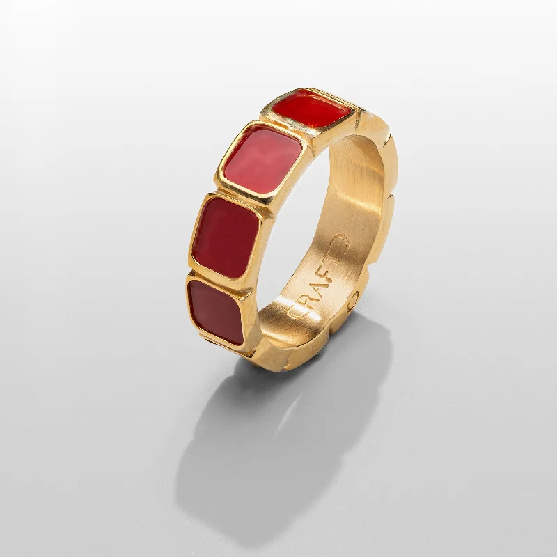 Top Men's Rings – Crafted for Every Style  Red Stone Band Ring (Gold)