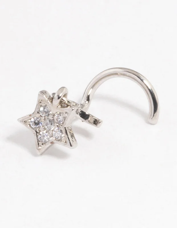 Nose Rings for Professional Look -Surgical Steel Star Nose Stud