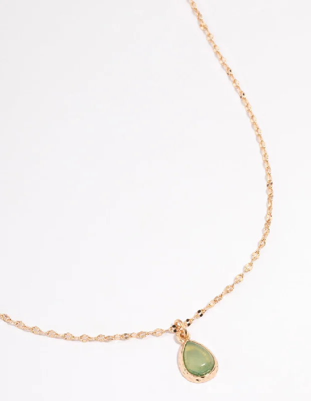 Shop Classic Women's  Necklaces & Pendants with a Modern Twist-Gold Semi Precious Pear Necklace