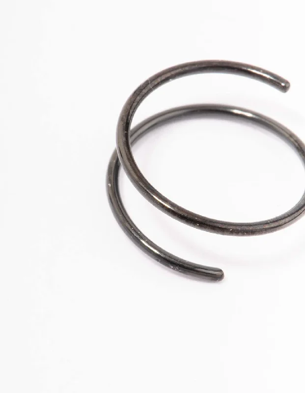 Nose Rings for Trendsetting Fashion -Black Surgical Steel Twisted Nose Ring
