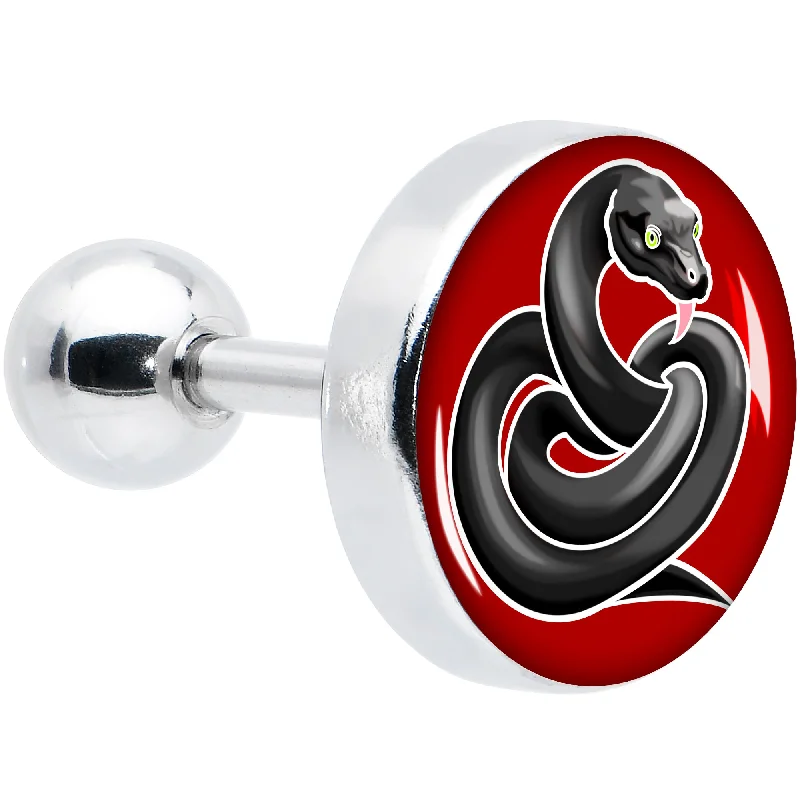 Women's Earrings – Elegant Designs for Every Personality--16 Gauge 1/4 Black Snake Cartilage Tragus Earring