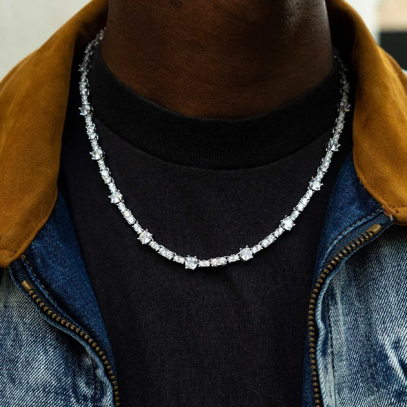 Exclusive Men's Necklaces & Pendants for the Modern Gentleman-Gem Stationed Tennis Chain Exclusive Men's Necklaces & Pendants for the Modern Gentleman-Gem Stationed Tennis Chain