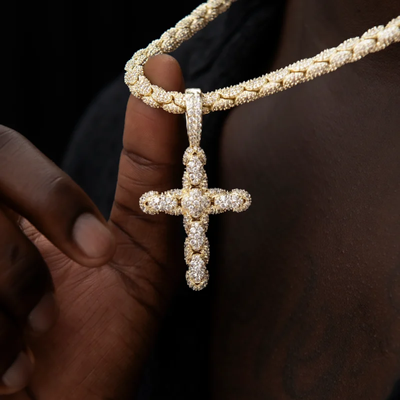 Exclusive Men's Necklaces & Pendants for the Modern Gentleman-Diamond Pave Reptile Cross Pendant in Yellow Gold Exclusive Men's Necklaces & Pendants for the Modern Gentleman-Diamond Pave Reptile Cross Pendant in Yellow Gold