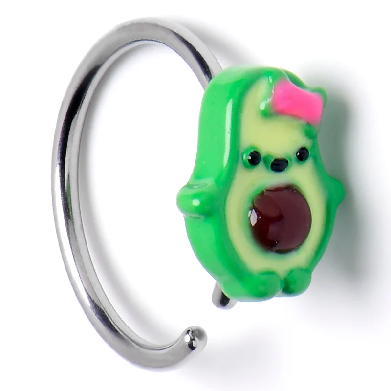 Stylish Nose Rings for Special Occasions -20 Gauge 5/16 Cutie Avocado Nose Hoop