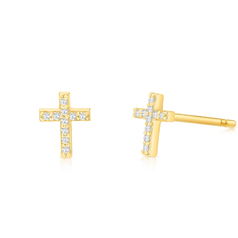 Women's Earrings – Elegant Designs for Every Personality--Diamond Pave Cross Earrings