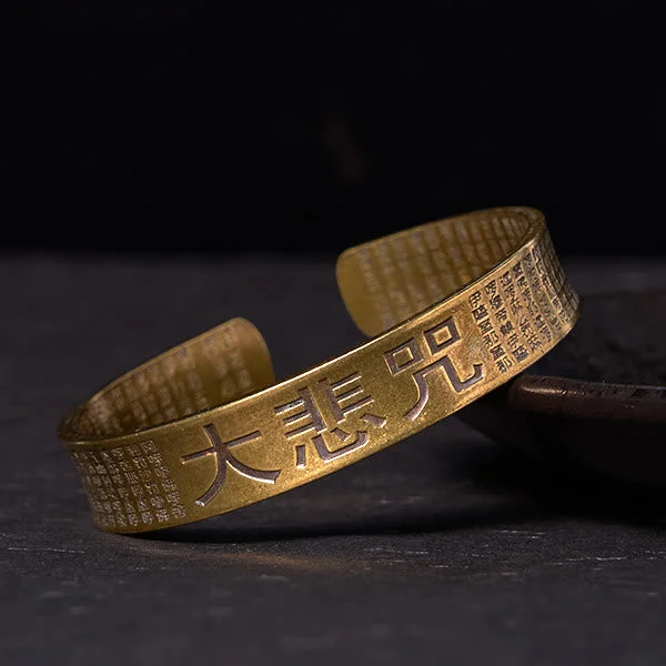 Men's Beaded Leather Cuff Bracelets-Buddha Stones Great Compassion Mantra Copper Brass Luck Power Bracelet Bangle Men's Beaded Leather Cuff Bracelets-Buddha Stones Great Compassion Mantra Copper Brass Luck Power Bracelet Bangle