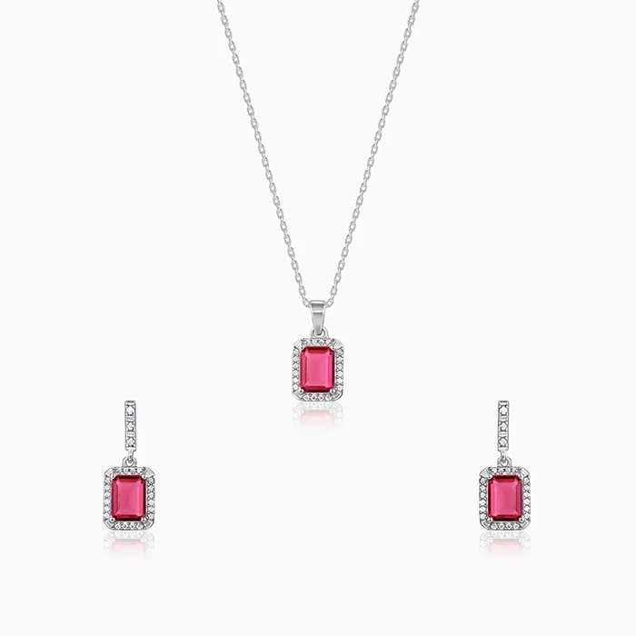 Shop Classic Women's Necklaces & Pendants with a Modern Twist-Silver Dreamy Red Set Shop Classic Women's Necklaces & Pendants with a Modern Twist-Silver Dreamy Red Set