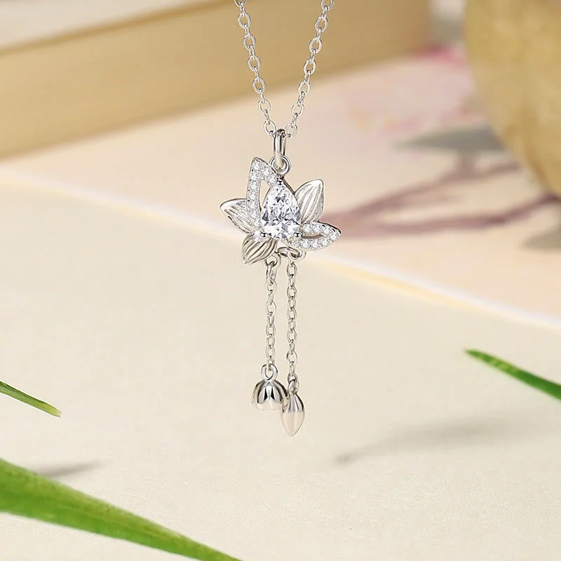 Shop Classic Women's Necklaces & Pendants with a Modern Twist-Buddha Stones 925 Sterling Silver Lotus Zircon Enlightenment Necklace Pendant Shop Classic Women's Necklaces & Pendants with a Modern Twist-Buddha Stones 925 Sterling Silver Lotus Zircon Enlightenment Necklace Pendant