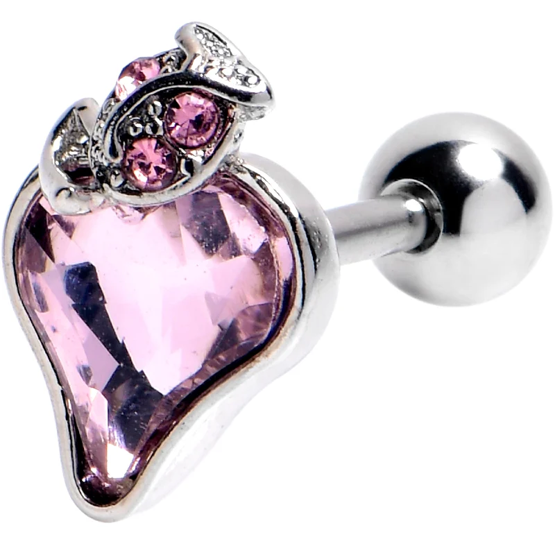 Women's Earrings – Elegant Designs for Every Personality--16 Gauge 1/4 Pink Gem Strawberry Love Cartilage Tragus Earring Women's Earrings – Elegant Designs for Every Personality--16 Gauge 1/4 Pink Gem Strawberry Love Cartilage Tragus Earring