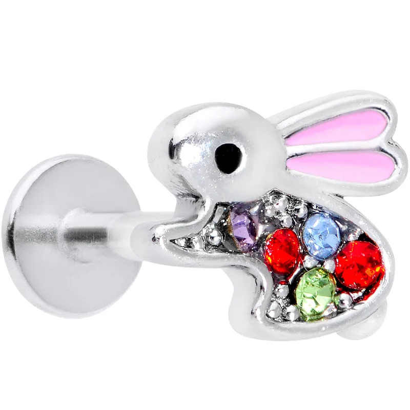 Comfortable Lip Rings for Long-Wear Comfort16 Gauge 5/16 Clear Red Green Gem Rabbit Labret Monroe Tragus