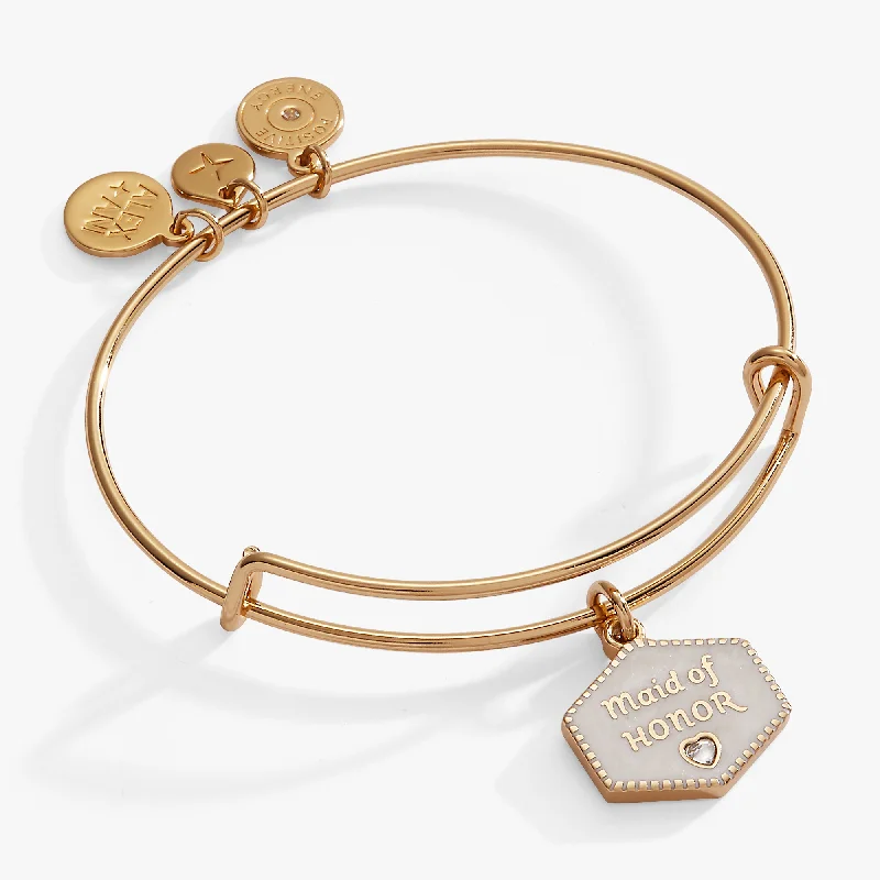 Women's Gold Bangles with Pearls-Maid of Honor Bangle