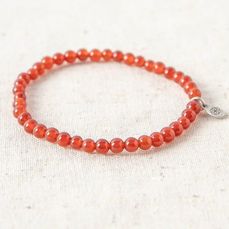 Classic Silver Bangle Sets for Women-CARNELIAN ENERGY BRACELET
