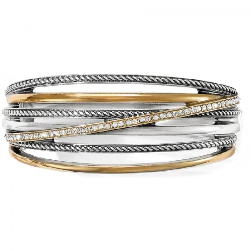 Fashionable Bangles with Enamel Designs for Women-Neptune's Rings Hinged Bangle