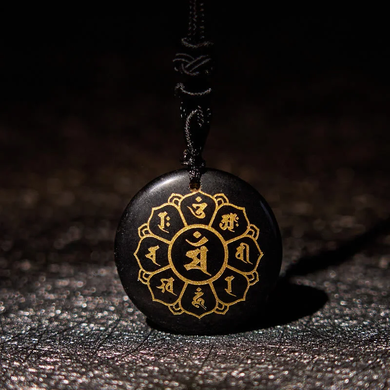 Shop Classic Women's Necklaces & Pendants with a Modern Twist-Buddha Stones Om Mani Padme Hum Natural Various Crystal Black Obsidian Strength Necklace Pendant Shop Classic Women's Necklaces & Pendants with a Modern Twist-Buddha Stones Om Mani Padme Hum Natural Various Crystal Black Obsidian Strength Necklace Pendant