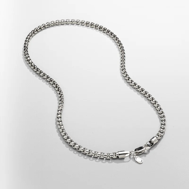 Exclusive Men's Necklaces & Pendants for the Modern Gentleman-Round Box Chain (Silver) 5mm Exclusive Men's Necklaces & Pendants for the Modern Gentleman-Round Box Chain (Silver) 5mm