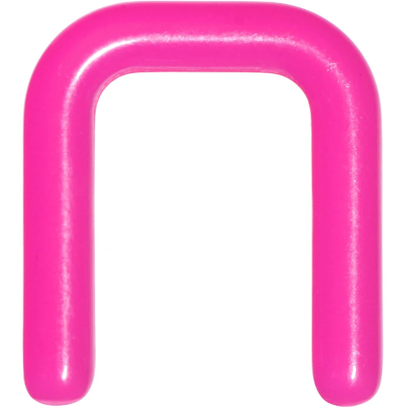 Nose Rings for Piercing Jewelry -12 Gauge 1/2 Pink Flexible Bioplast Square Septum Retainer