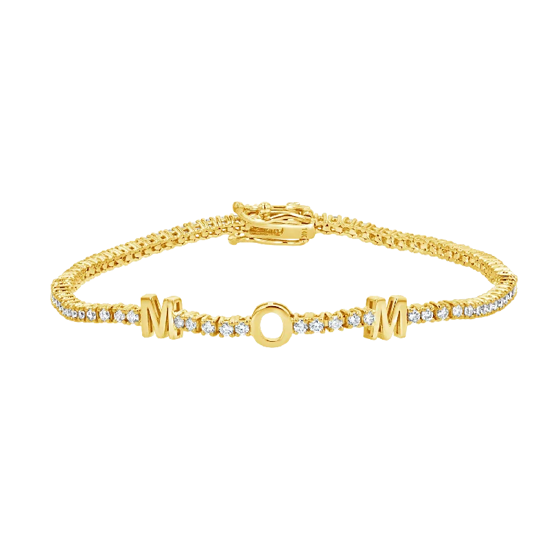 Men's Elastic Bracelets-Signature Diamond Letter Tennis Bracelet