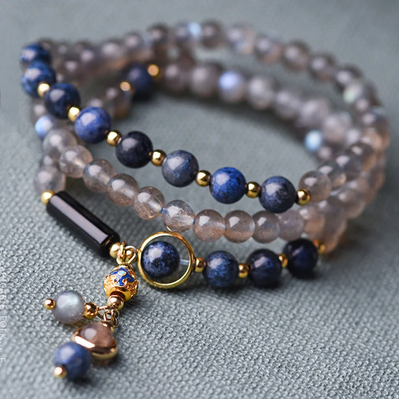 Classic Gemstone Bangle Sets for Women-Buddha Stones Moonstone Lazurite Calm Healing Positive Bracelet Classic Gemstone Bangle Sets for Women-Buddha Stones Moonstone Lazurite Calm Healing Positive Bracelet