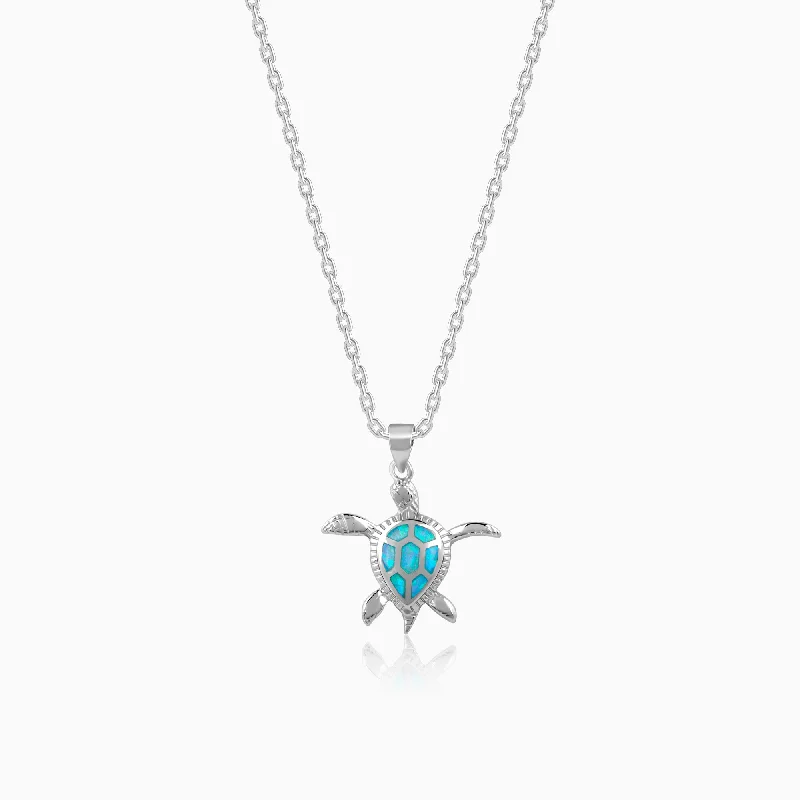 Shop Classic Women's Necklaces & Pendants with a Modern Twist-Silver Cute Turtle Pendant With Link Chain Shop Classic Women's Necklaces & Pendants with a Modern Twist-Silver Cute Turtle Pendant With Link Chain