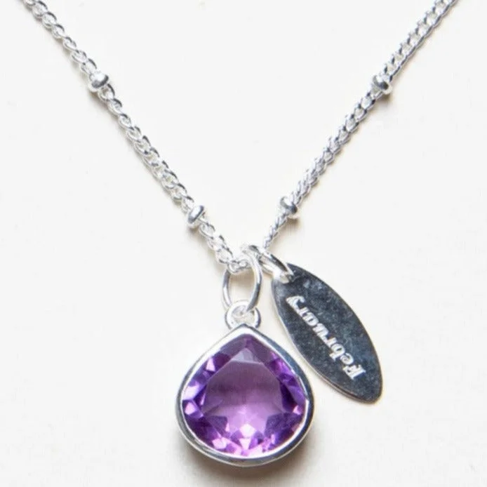 Exclusive Men's Necklaces & Pendants for the Modern Gentleman-February Amethyst Birthstone Necklace Exclusive Men's Necklaces & Pendants for the Modern Gentleman-February Amethyst Birthstone Necklace