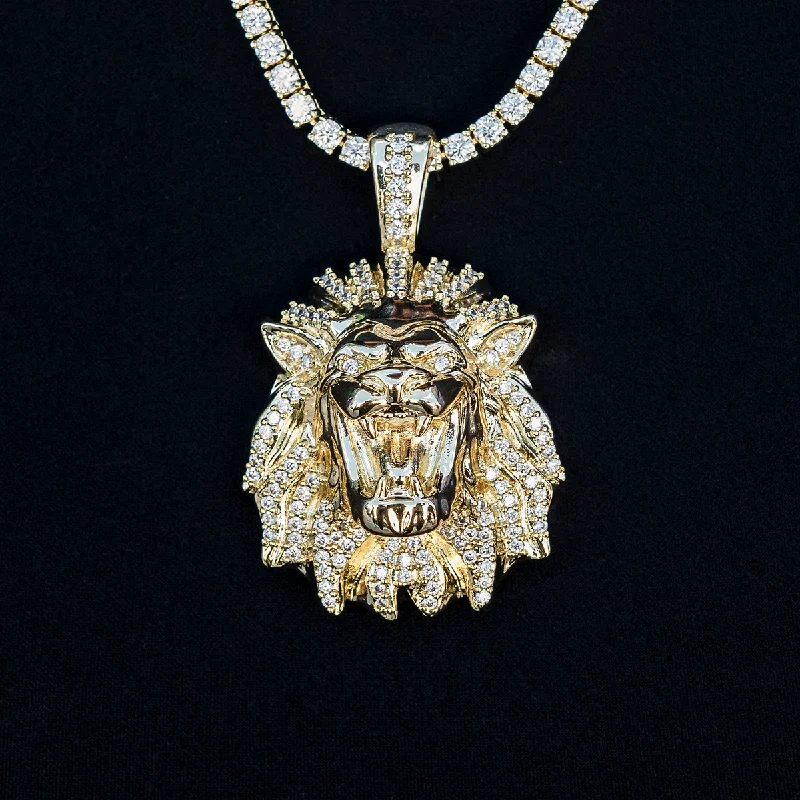 Exclusive Men's Necklaces & Pendants for the Modern Gentleman-Iced Lion Pendant