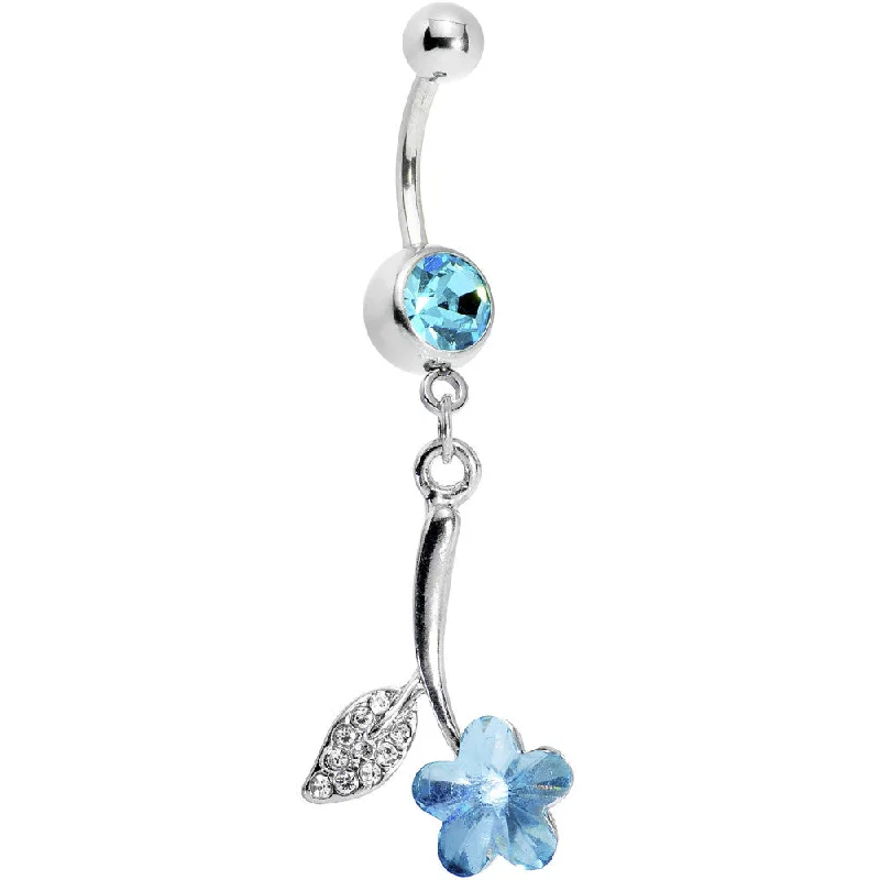 Comfortable Belly Rings for Fashion-Forward Women -Fashionably Floral Blue Gem Flower Belly Ring Comfortable Belly Rings for Fashion-Forward Women -Fashionably Floral Blue Gem Flower Belly Ring