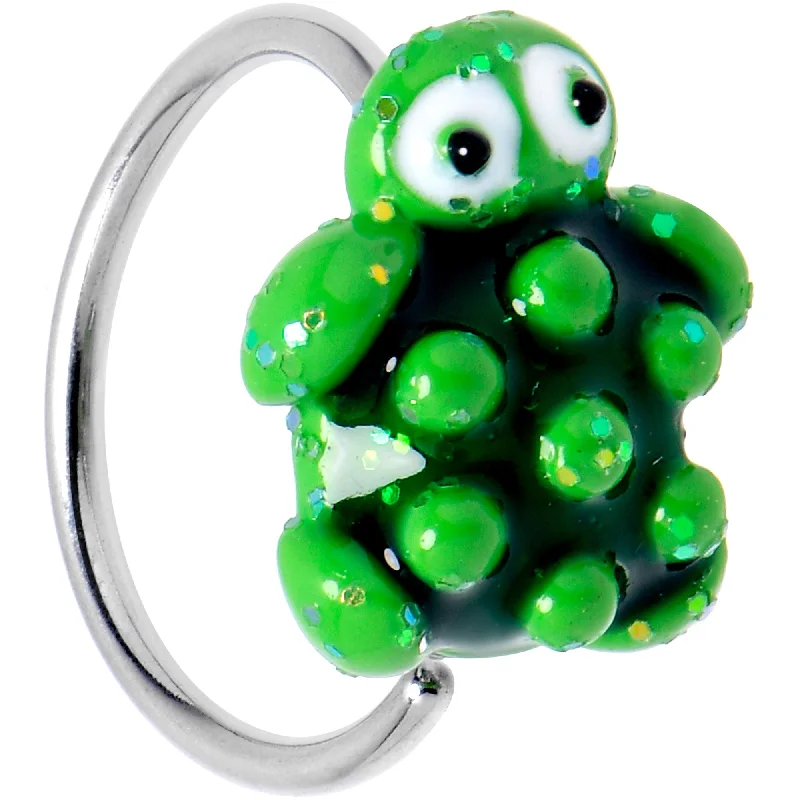 Nose Rings with Natural Stones -20 Gauge 5/16 Texture Turtle Nose Hoop