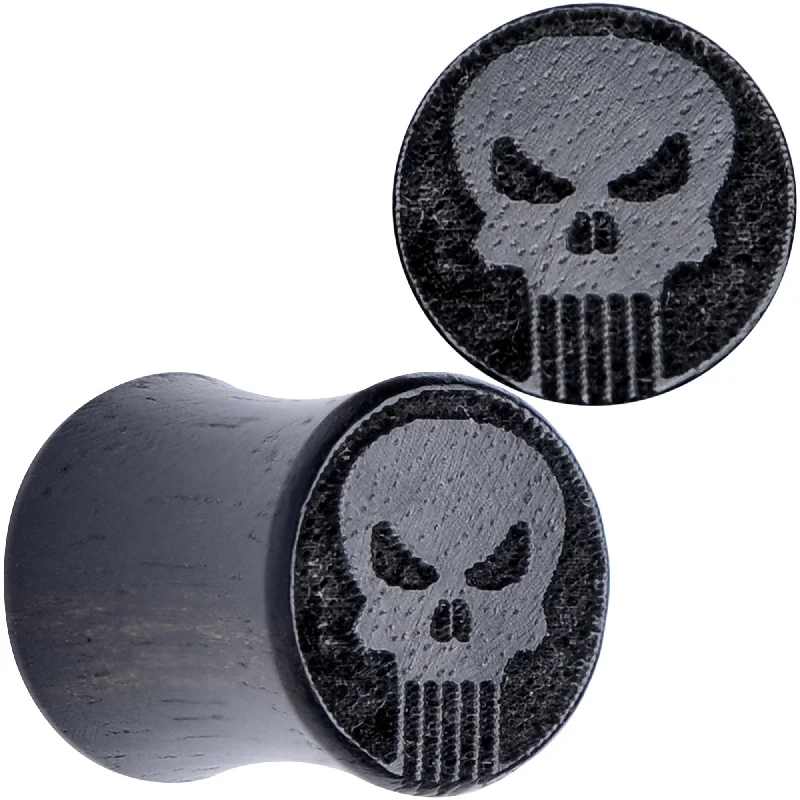 Women's Earrings – Elegant Designs for Every Personality--Licensed Marvel Punisher Iron Wood Saddle Plug Set
