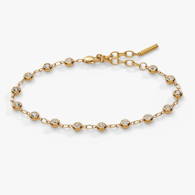 Personalized Bangles for Women-Crystal Pebble Chain Bracelet