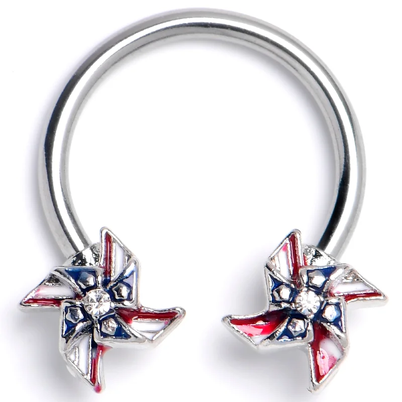 Women's Earrings – Elegant Designs for Every Personality--16 Gauge 3/8 Clear Gem Festive Patriot Pinwheel Horseshoe Circular Barbell Women's Earrings – Elegant Designs for Every Personality--16 Gauge 3/8 Clear Gem Festive Patriot Pinwheel Horseshoe Circular Barbell