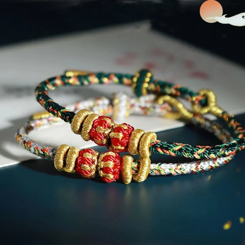 Embellished Silver Bangles for Women-Buddha Stones Chinese Zodiac Natal Buddha Colorful Strings Luck Bracelet Embellished Silver Bangles for Women-Buddha Stones Chinese Zodiac Natal Buddha Colorful Strings Luck Bracelet