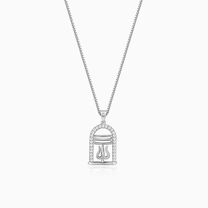 Exclusive Men's Necklaces & Pendants for the Modern Gentleman-Silver Mahadev Tripund & Trishul Pendant With Box Chain For Him Exclusive Men's Necklaces & Pendants for the Modern Gentleman-Silver Mahadev Tripund & Trishul Pendant With Box Chain For Him