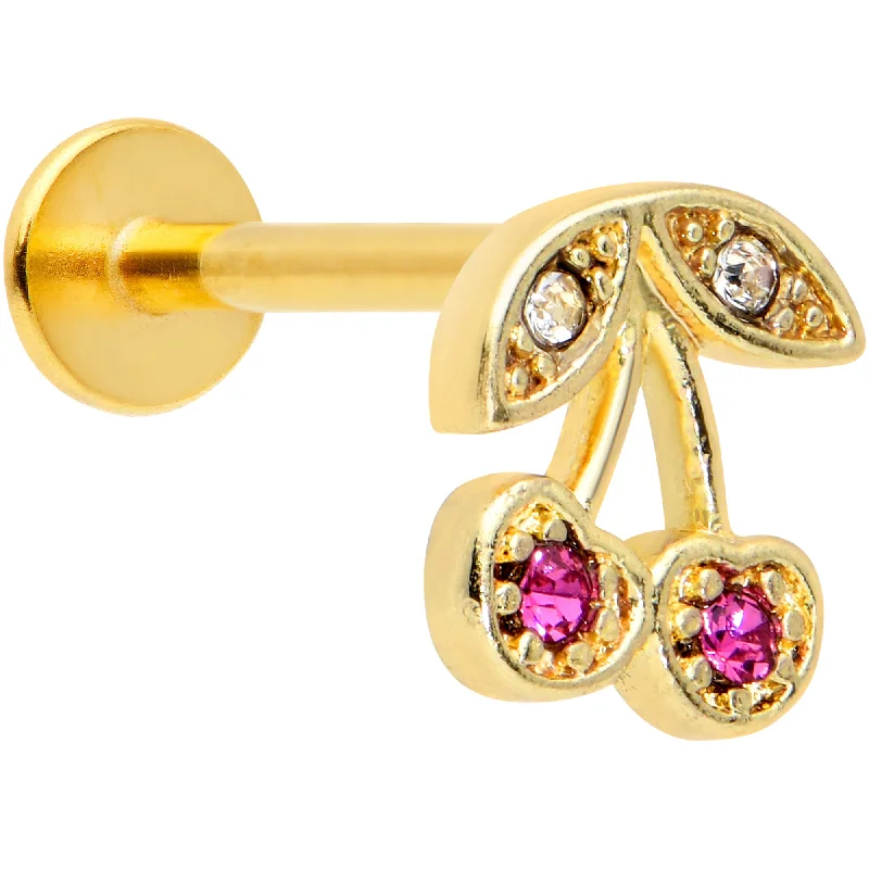 Lip Rings with Stunning Details for Daring Fashion16 Gauge 5/16 Clear Purple Gem Gold Tone Very Cherry Labret Tragus