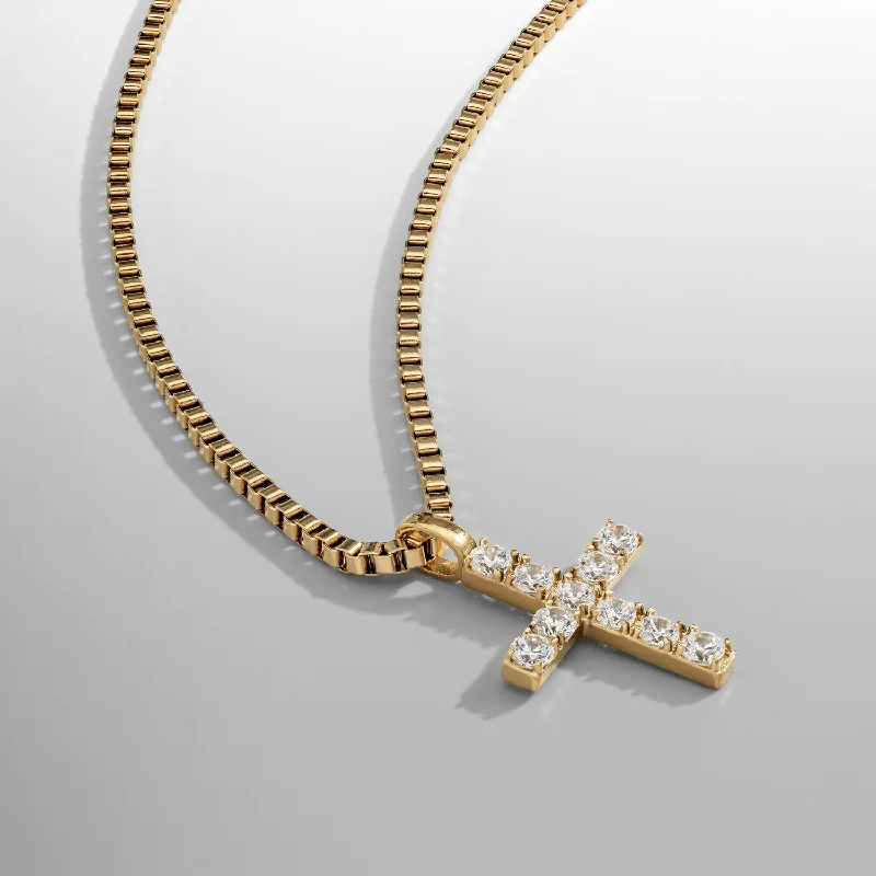 Exclusive Men's Necklaces & Pendants for the Modern Gentleman-Iced Cross (Gold)