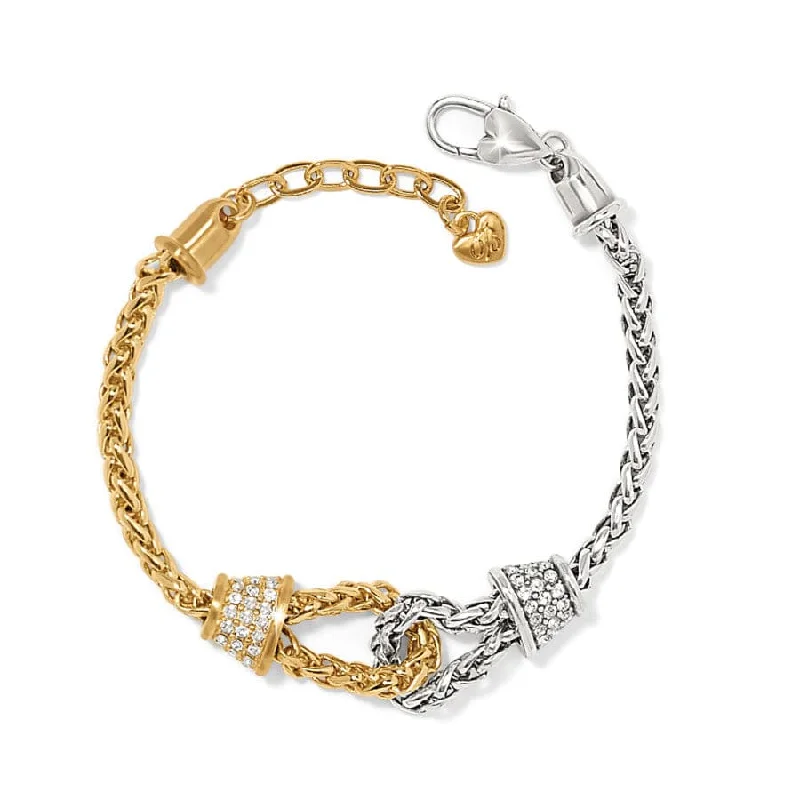 Custom-Designed Wedding Bangles for Women-Meridian Ventus Two Tone Bracelet