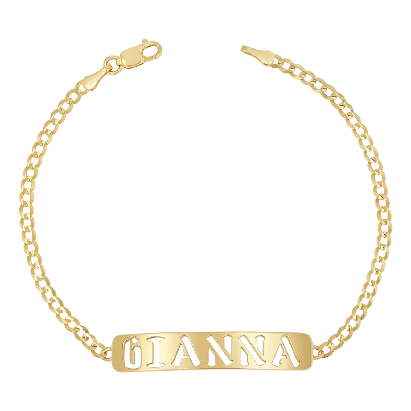 Custom Bracelets for Men-Cuban Link Nameplate Bracelet