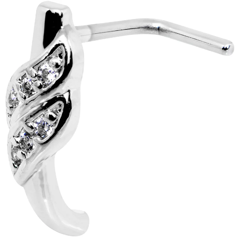 Stylish and Affordable Nose Rings for Women -18 Gauge Clear CZ Swish Faux Hoop L Shaped Nose Ring Stylish and Affordable Nose Rings for Women -18 Gauge Clear CZ Swish Faux Hoop L Shaped Nose Ring