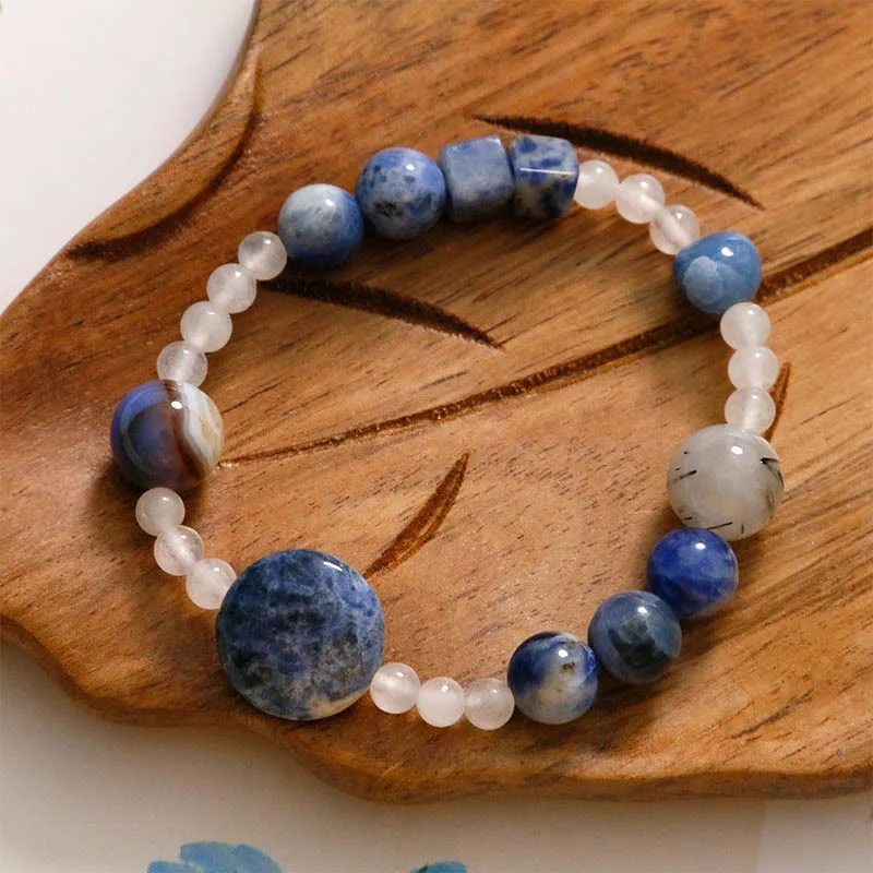 Trendy Charm Bracelets for Men-Buddha Stones Blue Aventurine Agate Jade Black Rutilated Quartz Bracelet Trendy Charm Bracelets for Men-Buddha Stones Blue Aventurine Agate Jade Black Rutilated Quartz Bracelet