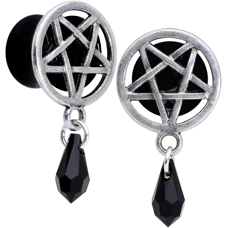 Women's Earrings – Elegant Designs for Every Personality--Pentagram Saddle Plug Set Created with Crystals 00 Gauge to 19mm Women's Earrings – Elegant Designs for Every Personality--Pentagram Saddle Plug Set Created with Crystals 00 Gauge to 19mm