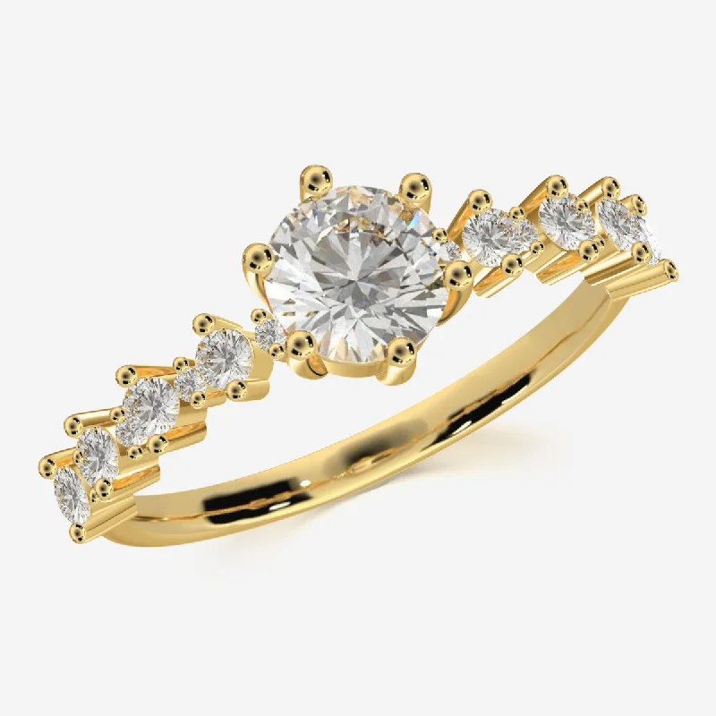 Chic Women's Rings for Fashion-Forward Looks-Glistening Array Ring