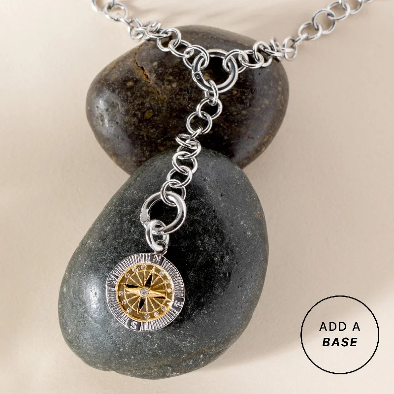 Shop Classic Women's  Necklaces & Pendants with a Modern Twist-Interchangeable Two-Tone Compass Charm