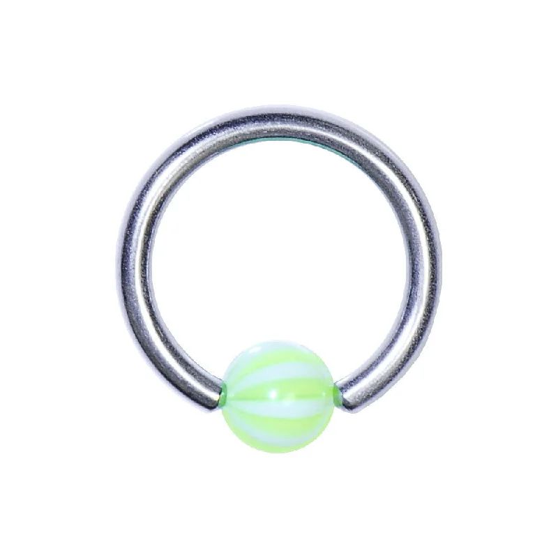 Silver Lip Rings for Subtle Shine14 Gauge 3/8 Limon Beach Ball BCR Captive Ring